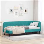 vidaXL Hoekbedframe Turquoise 80 x 200 cm Fluweel