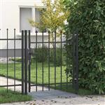 vidaXL Hekpoort met slot Grijs 103 x 150 cm Gepoedercoat staal