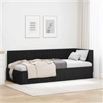 vidaXL Hoekbedframe met hoofdeinde Zwart 80 cm x 200 cm Fluweel