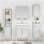 vidaXL Hoge badkamerkast FLORO Wit 35 x 30 x 160 cm Massief Vurenhout