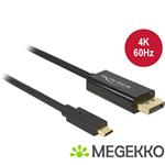Delock 85256 Kabel USB Type-C male > DisplayPort male (DP Alt Mode) 4K 60 Hz 2 m zwart
