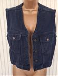 Vintage Mouwloze Marineblauwe Jeansvest 38