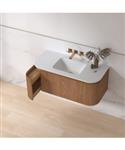 Badmeubelset Sanilux Eleganza 100 cm Keramiek Zonder Kraangat Acacia