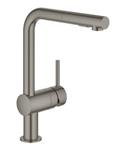 Keukenmengkraan GROHE Minta L-Uitloop Uittrekbare Dual Spray Hard Graphite Geborsteld