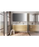 Spiegelkast BWS Hayat 3 Assymetrische Deuren 120x70x15cm Eik