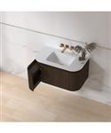 Badmeubelset Sanilux Eleganza 80 cm Keramiek Zonder Kraangat Dark Walnut
