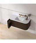 Badmeubelset Sanilux Eleganza 100 cm Keramiek Zonder Kraangat Dark Walnut