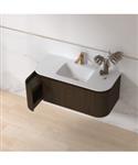 Badmeubelset Sanilux Eleganza 100 cm Keramiek 1 Kraangat Dark Walnut