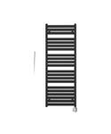Electrische Wifi Radiator Sanicare HPW Carini Moda 160x60 cm Mat Zwart Met Thermostaat Zilver Rechts