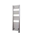 Electrische Wifi Radiator Sanicare HPW Carini 172x45 cm Inox-look Met Thermostaat Zwart Rechtsonder