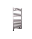 Electrische Wifi Radiator Sanicare HPW Carini 111,8x45 cm Inox-look Met Thermostaat Zwart Linksonder