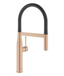 Keukenmengkraan GROHE Essence New Professionele Spray Warm Sunset Geborsteld