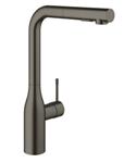 Keukenmengkraan GROHE Essence New L-Uitloop Uittrekbare Dual Spray Hard Graphite Geborsteld