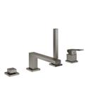 Badcombinatie GROHE Eurocube Viergats Hard Graphite Geborsteld