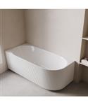 Hoekbad Links BWS Alivia 180x80 cm Acryl Met Waste Glans Wit