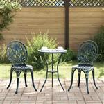 vidaXL Tuin Bistro Set 3 pcs Groen Aluminium
