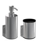 Zeepdispenser en Beker BRAUER Model A Incl. Wand Ophanging en Magnetisch opzetvlak Chroom