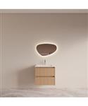 Badmeubelset BWS Riga Met Asia Wastafel Wit 60 cm Licht Eiken Japandi