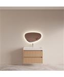 Badmeubelset BWS Riga Met Lako Wastafel Wit 80 cm Licht Eiken Japandi