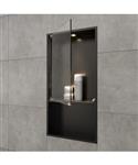 Inbouwnis BWS Alfie 30x60 cm Met Deur en LED Verlichting Mat Zwart