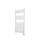 Electrische Wifi Radiator Sanicare HPW Carini 111,8x45 cm Wit Met Thermostaat Zilver Rechtsonder