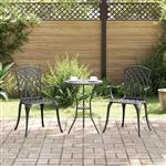 vidaXL Tuinstoel 2 pcs Zwart 53 x 51 x 88,5cm Aluminium