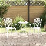 vidaXL Tuinstoel 2 pcs Wit 53 x 51 x 88,5cm Aluminium