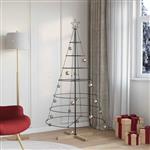 vidaXL Kerst Cone Boom met standaard Zwart 180,5 cm Staal