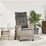 vidaXL Verstelbare tuinstoel Licht Grijs en Donker Grijs poly rattan
