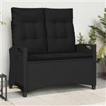 vidaXL Tuinbank met kussen Zwart 105 x 60 x 112 cm Staal en Polyester