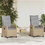 vidaXL Tuinstoel 2 pcs Beige en Licht Grijs 56 x 60 x 112 cm