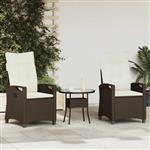 vidaXL Tuinstoel 2 pcs Bruin en Crème 56 x 60 x 112 cm