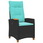 vidaXL Verstelbare stoel met theeplaat 62 x 64 x 112 cm poly rattan