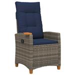 vidaXL Verstelbare stoel met theeplaat 62 x 64 x 112 cm poly rattan