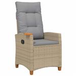 vidaXL Verstelbare stoel met theeplaat 62 x 64 x 112 cm poly rattan