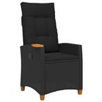 vidaXL Verstelbare stoel met theeplaat Zwart 62 x 64 x 112 cm