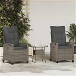 vidaXL Tuinstoel 2 pcs Grijs en Donkergrijs 56 x 60 x 112 cm