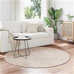 vidaXL Vloerkleden Rond PALMERAS Beige Ø 120 CM Polyester