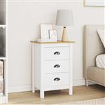 vidaXL Nachtkastje met lade HILL Wit en honingbruin 46 x 35 x 65 cm