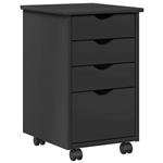 vidaXL Rolling Kast met wiel Grijs 34 x 39 x 56 cm Massief grenenhout