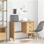 vidaXL Bureau met lades met lade HILL Honingbruin 100 x 45 x 74 cm