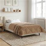 vidaXL Winter Dekbed Taupe 155 x 220 cm Microfiber en Teddy fleece