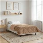 vidaXL Winter Dekbed Taupe 135 x 200 cm Microfiber en Teddy fleece