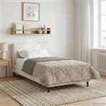 vidaXL Winter Dekbed Gekwilt Lichtgrijs 135 x 200 cm