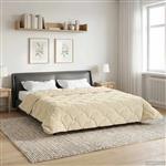 vidaXL Vol jaar dekbed Crème 220 x 240 cm Microfiber en Teddy fleece