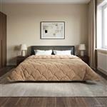 vidaXL Vol jaar dekbed Taupe 220 x 260 cm Microfiber en Teddy fleece