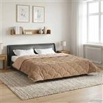 vidaXL Vol jaar dekbed Taupe 220 x 240 cm Microfiber en Teddy fleece