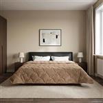 vidaXL Vol jaar dekbed Taupe 200 x 220 cm Microfiber en Teddy fleece