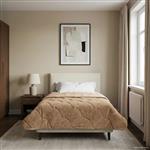 vidaXL Vol jaar dekbed Taupe 140 x 220 cm Microfiber en Teddy fleece