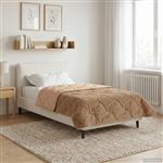 vidaXL Vol jaar dekbed Taupe 155 x 200 cm Microfiber en Teddy fleece